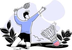 Badminton flache Illustration Konzept Spiele Sport vektor