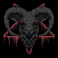 Baphomet satanische Kopfvektorillustration vektor