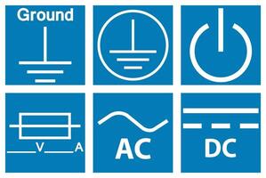 skyddande jordjord, likström, växelströmkraftsymbolsskylt vektor