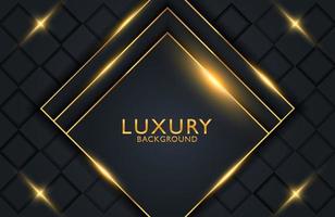luxuriöser eleganter abstrakter schwarzer und glänzender goldener geometrischer Hintergrund vektor