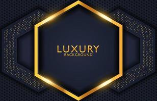 luxuriöser eleganter abstrakter schwarzer und glänzender goldener geometrischer Hintergrund vektor