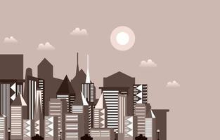 Tag Sonne moderne Stadt Wolkenkratzer Gebäude Stadtbild Skyline Illustration vektor