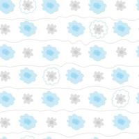 süßes pastellweißes Muster blau graue Blumen doodle nahtlose Hintergrund vektor