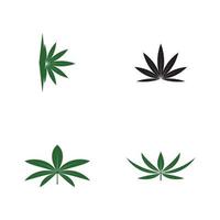 ställa in cannabis logotyp mall vektor symbol