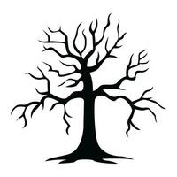 schwarz gruselig Halloween Baum Vektor Symbol - - gespenstisch verfolgt Baum Illustration