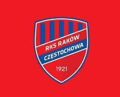 rakow czestochowa klubb logotyp symbol polen liga fotboll abstrakt design vektor illustration med röd bakgrund