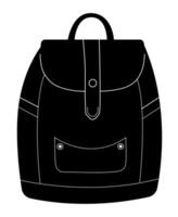 schwarz und Weiß Rucksack zum Schule und reisen, Vektor Illustration