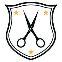 Barbier Geschäft Logo Design Emblem. vektor