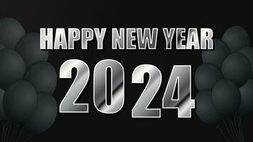 glücklich Neu Jahr 2024. Typografie Design zum Hintergrund, Banner, Poster, Gruß vektor