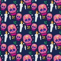 fri vektor platt design av dia de muertos mönster