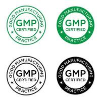 gmp gut Herstellung trainieren zertifiziert Logo Vektor