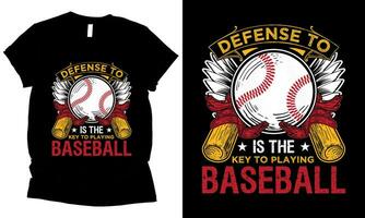försvar till mig är de nyckel till spelar baseboll grafisk t-shirt design vektor