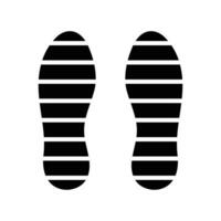 Mensch Schuh Fußabdrücke Symbol Weiß Hintergrund Design vektor