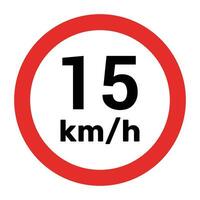 Geschwindigkeit Grenze Zeichen 15 km h Symbol Vektor Illustration