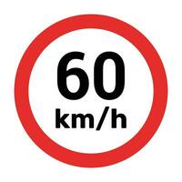 hastighet begränsa tecken 60 km h ikon vektor illustration
