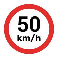 hastighet begränsa tecken 50 km h ikon vektor illustration