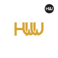 Brief hww Monogramm Logo Design vektor