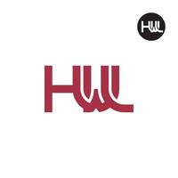 brev hwl monogram logotyp design vektor