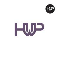 Brief hwp Monogramm Logo Design vektor