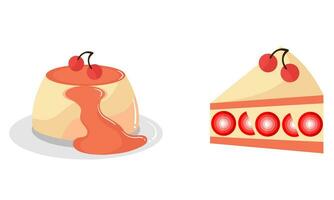 Kirsche Obst Kuchen und Pudding Illustration vektor