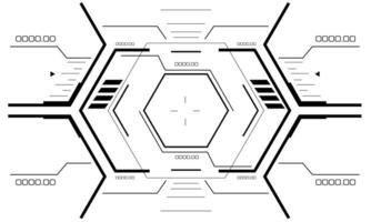 hud sci-fi gränssnitt skärm se svart geometrisk på vit design virtuell verklighet trogen teknologi kreativ visa vektor