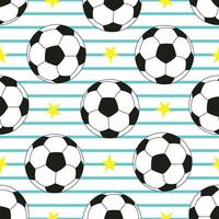 vektor sömlös mönster med fotboll bollar i tecknad serie stil. fotboll mönster design