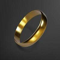 realistisk guld bröllop ringa. 3d framställa av gyllene ringa. vektor illustration