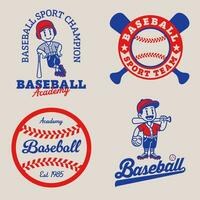 einstellen von Baseball Logo Sammlung im Jahrgang retro vektor