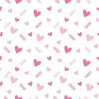 slumpmässig rosa hjärta sömlös mönster design, hjärta form bakgrund vektor