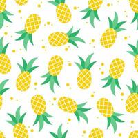 nahtlos frisch Gelb Ananas Muster Design vektor