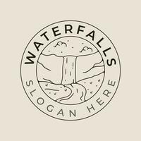 vattenfall nationell parkera linje konst logotyp vektor med emblem illustration mall design