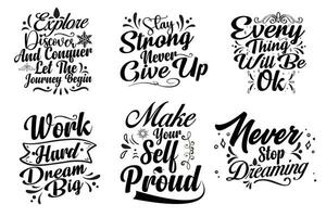 motivierend inspirierend Typografie t Hemd Design Vektor