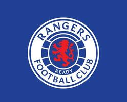 glasgow rangers klubb logotyp symbol skottland liga fotboll abstrakt design vektor illustration med blå bakgrund