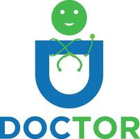 Arzt ikonisch Logo Design Vektor