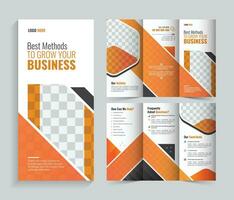 kreativ företag trifold broschyr mall med flera olika bild Plats vektor