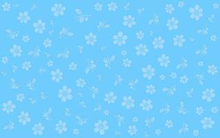 vit blommor sömlös mönster på en blå bakgrund vektor