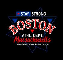 Boston Massachusetts Triangel gestreift städtisch Sport Schrift, zum drucken auf t Hemden usw. vektor