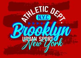brooklyn ny york urban atletisk sporter typsnitt årgång högskola, typografi, för t-shirt, affischer, etiketter, etc. vektor