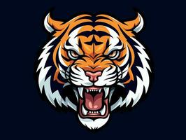 wütend Tiger Esport Logo Vektor Illustration mit isoliert Hintergrund