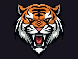 arg tiger esport logotyp vektor illustration med isolerat bakgrund