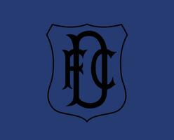 dundee fc logotyp klubb symbol svart skottland liga fotboll abstrakt design vektor illustration med blå bakgrund