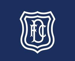 Dundee fc Symbol Verein Logo Weiß Schottland Liga Fußball abstrakt Design Vektor Illustration mit Blau Hintergrund