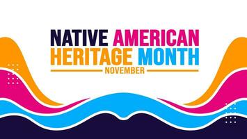 november är inföding amerikan arv månad bakgrund mall. amerikan indisk kultur fira årlig i förenad stater. använda sig av till baner, plakat, kort, affisch design mall med text inskrift. vektor
