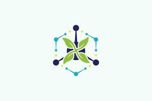 Grün Technik Logo Design mit Technologie Konzept vektor