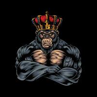 Gorilla Fitness Karikatur Logo 2 vektor