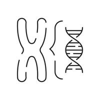 genetisch Ingenieurwesen Vektor Linie Symbol. Genetik Labor Forschung. Landwirtschaft Wissenschaft, Gliederung Zeichen, linear Symbol, Vektor, eben Illustration.