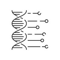 genetisch Ingenieurwesen Vektor Linie Symbol. Genetik Labor Forschung. Landwirtschaft Wissenschaft, Gliederung Zeichen, linear Symbol, Vektor, eben Illustration.