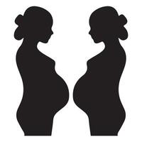 Silhouette der schwangeren Frau vektor