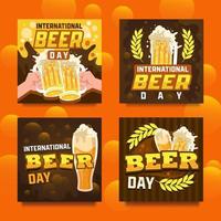 internationella öl dag kul kort vektor