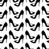 sömlösa mönster gjorda av doodle stilettos skor vektor